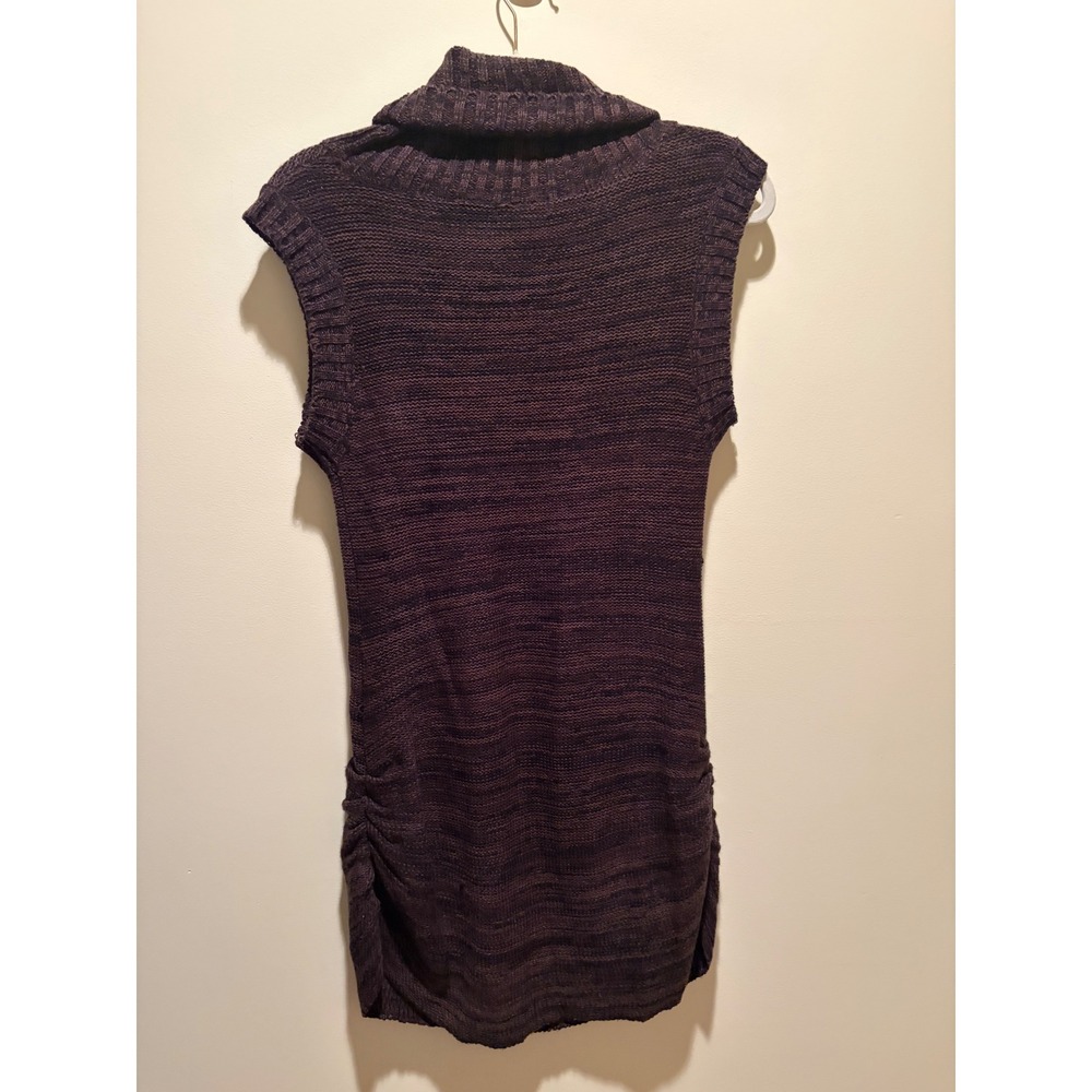 Ambiance Dark Purple Space Dye Cowl Neck Sleeveless Sweater Tunic Medium 65307